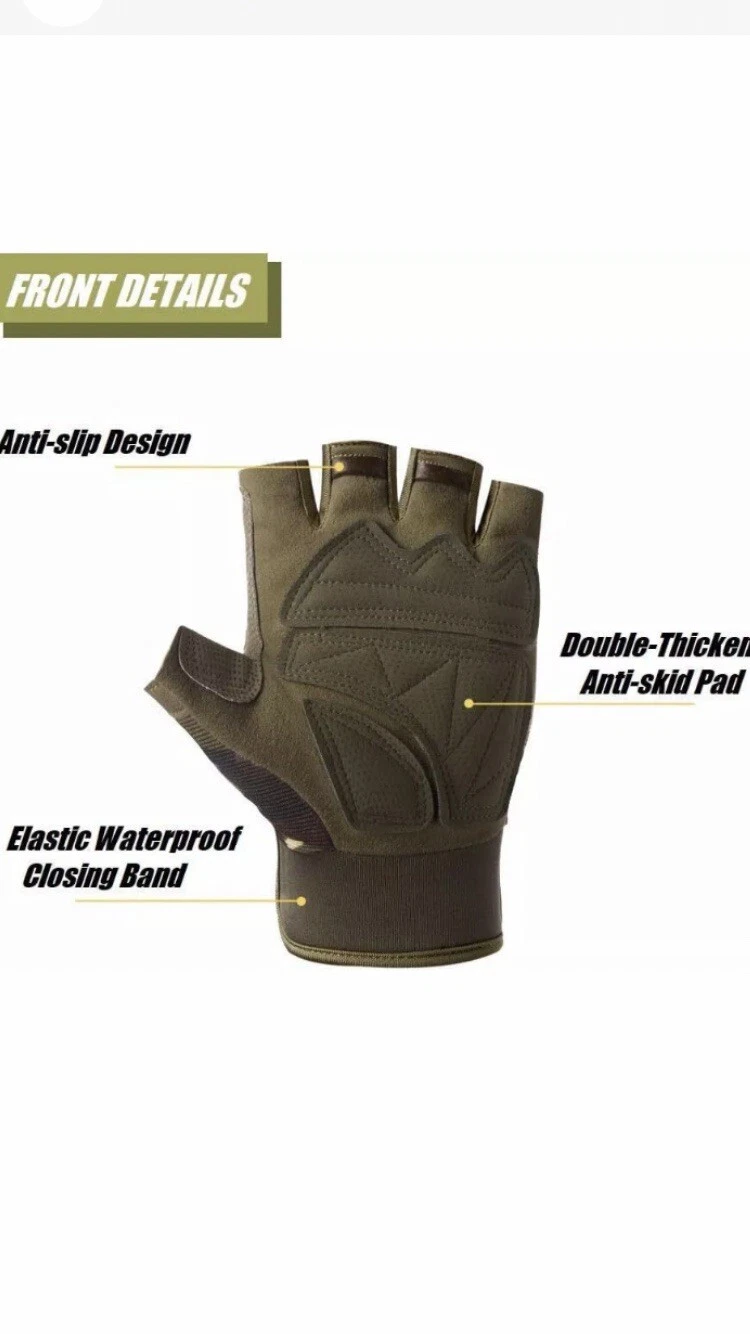 HYCOPROT Fingerless Tactical Gloves, Knuckle Protective Medium Black - New! image 3