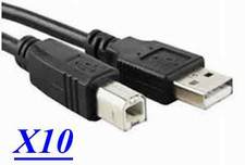 Lot 10 USB 2.0 Cable A Male to B Male 6 Ft. for printer,scanner.,,, black