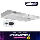 SNDOAS 30in Under Cabinet Range Hood Kitchen Stainless Steel Top/Rear Vent w/LED