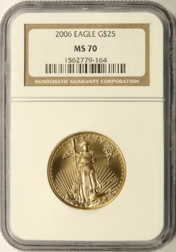 2006 American Gold Eagle $25 NGC MS70 1/2 oz