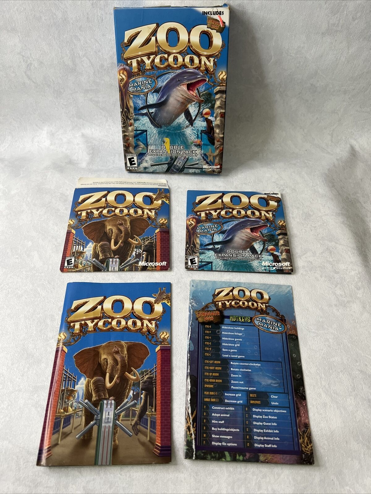 ZOO TYCOON 1 COMPLETE COLLECTION Pc Base Game + Dinosaur Digs & Marine  Mania