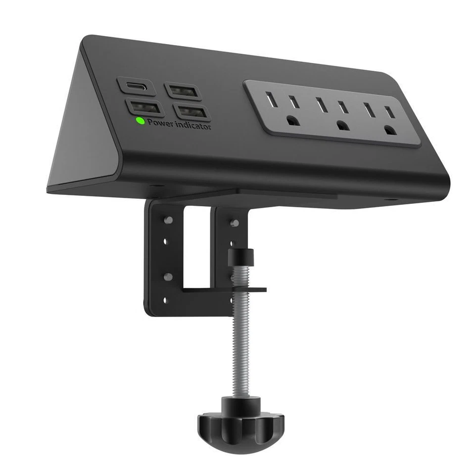 Home Office Power Type-C Ports Fast Charging USB Ports Desk Clamp Power Strip - Image 2 of 4