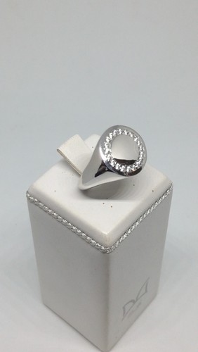 ANELLO ARGENTO CHEVALIER SCUDO UNISEX ZIRCONI GAMBO REGOLABILE RODIATO EXPLOIT - Foto 3 di 9