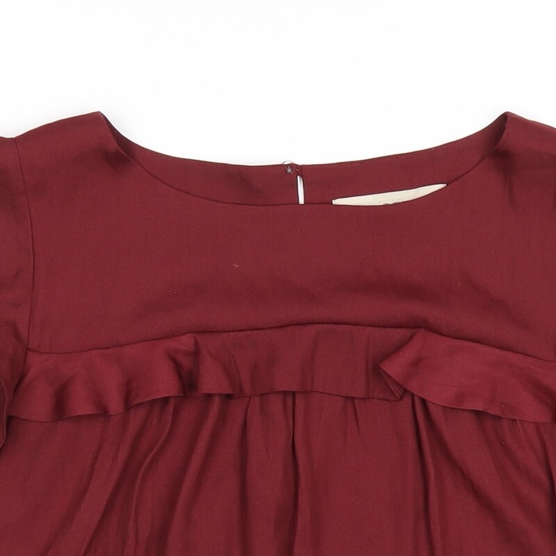 LOFT Womens Red Polyester Basic T-Shirt Size M Ro… - image 5