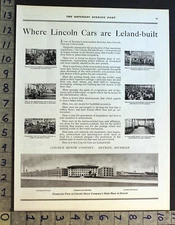 1920 LINCOLN MOTOR COMPANY MAIN PLANT FACTORY DETROIT LELAND BUILT AUTO AD 35891