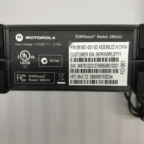 ARRIS Surfboard Cable Modem SB6141 DOCSIS 3.0 Motorola Black - Picture 5 of 5