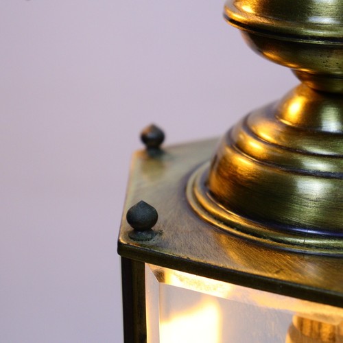 Vintage Paar englische Hängeleuchten abgeschrägtes Glas sechseckige Laterne - Bild 11 von 23