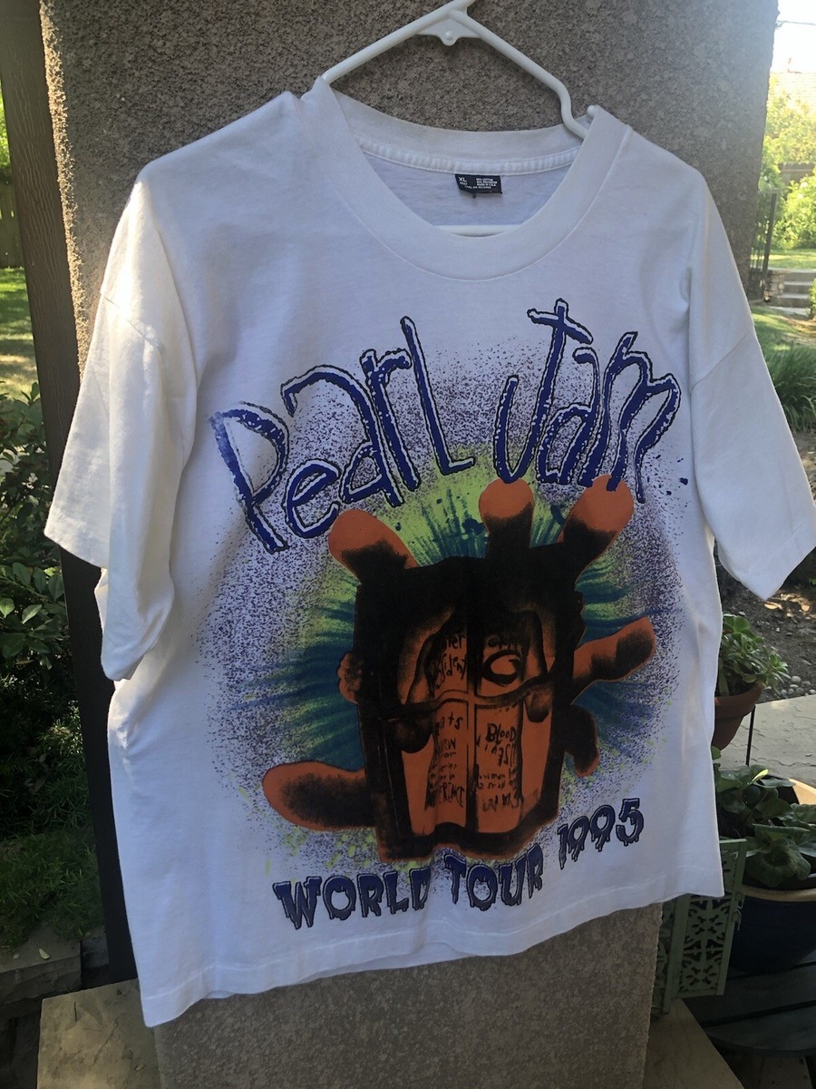 Vintage Pearl jam world tour 1995 tシャツ Vintage Pearl Jam 1995 World Tour T-Shirt Vitalogy Rock Eddie