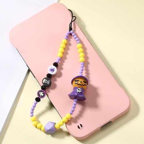 Halloween Ghost Pumpkin Lamp Phone Chain Beaded Mobile Phone Lanyard Wrist Strap - 第 2/15 張圖片