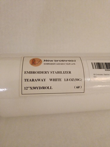 "New brothread" Tear Away Machine Embroidery Stabilizer Backing 12" x 50 Yd roll - Picture 2 of 3