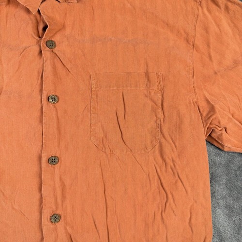 Tommy Bahama Men's Hawaiian Shirt Size Med 100% Silk Coral Textured Short Sleeve - Picture 5 of 8