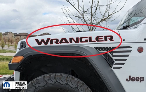 Fits 2019-2025 Jeep Wrangler Hood Letters Graphics Side Vinyl Decals