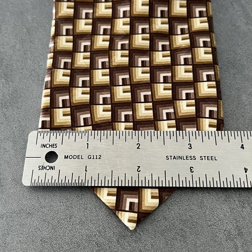 Ferucci All Silk Hand Made Formal Classic Necktie Neck Tie Tan Geometric Pattern - Picture 2 of 6