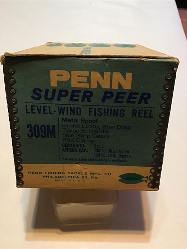 Penn Super Pier 309 Vintage Level Wind Reel W/ Box USA Lot P110 - Picture 9 of 9