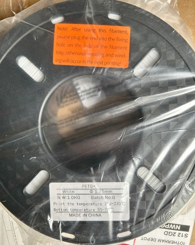 Box of 13 reels of part used mixed PLA, PETG, & PETG+ 1.75 filament. - Afbeelding 3 van 14