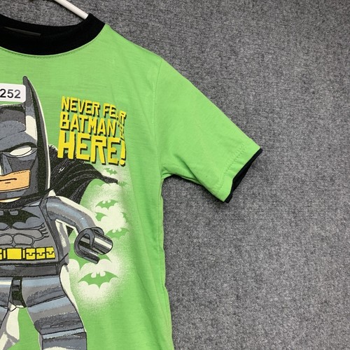 Lego Batman T-shirt Youth Size 7 Green Short Sleeve Graphic Print Boys - Picture 9 of 16