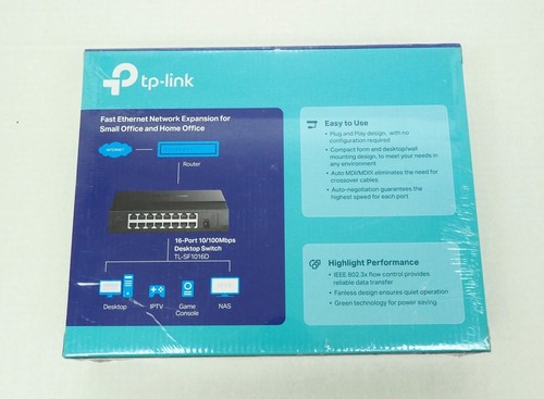 New TP-Link TL-SF1016D 16-Port 10/100Mbps Desktop Switch Brand New Sealed Box - Picture 6 of 9