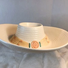 Sombrero Chip and Dip Serving Dish TAOS Treasure Craft Ceramic Southwestern VTG