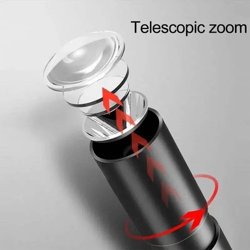 Mini Led Flashlight Cold White Waterproof Lamp Usb Rechargable Telescopic Zoom - Picture 8 of 10