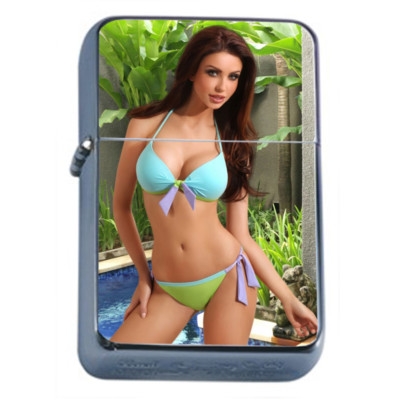 Polish Pin Up Girls D12 Flip Top Oil Lighter Wind Resistant 