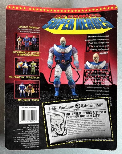 1989 TOYBIZ DC COMICS SUPEREROI MR. CONGELAMENTO CON CAMBI COLORE (MOC) * - Foto 3 di 3
