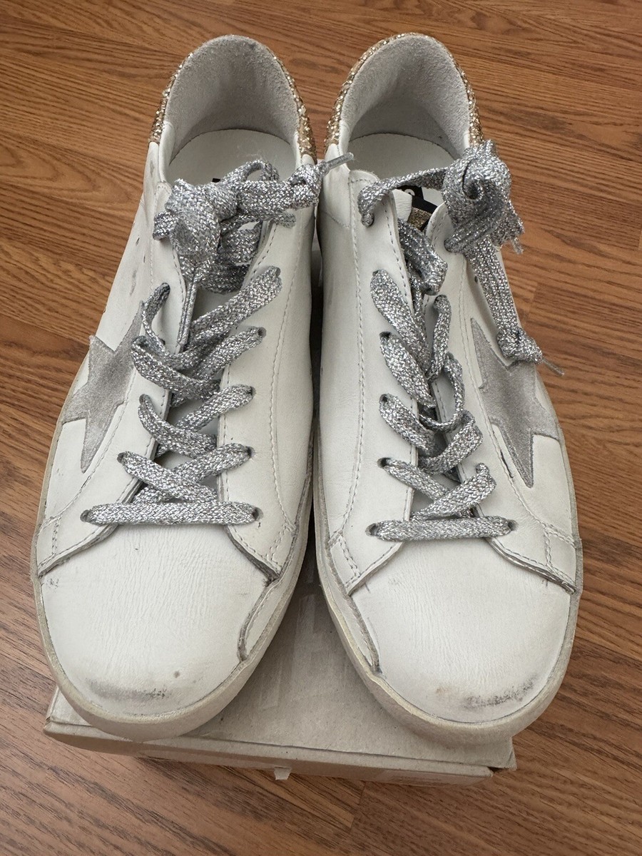 美品✨GOLDEN  スーパースター　白×シルバー 38 Golden Goose Superstar 38 Women's Sneakers White Gold Silver