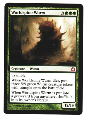 Worldspine Wurm 1x FOIL RTR MTG Return to Ravnica Mythic MINT green Worldspine Wurm 1x FOIL RTR MTG Return to Ravnica Mythic MINT green
