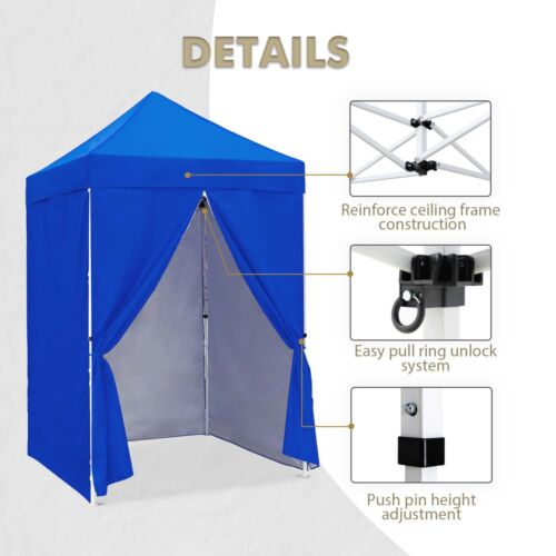 EAGLE PEAK 5x5 Small Pop up Portable Instant Canopy with 4-Side Wall Panels - Picture 24 of 90