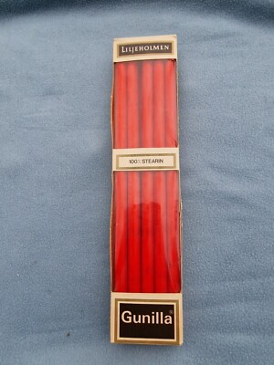 Liljeholmen Gunilla 100% Stearin Mid Century Rot Kerzen Dinner Party Schweden