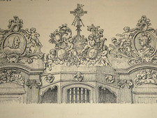LAFFILLEE Originalzeichnung Beichtstuhl Kirche Saint-Georges-de-Boscherville