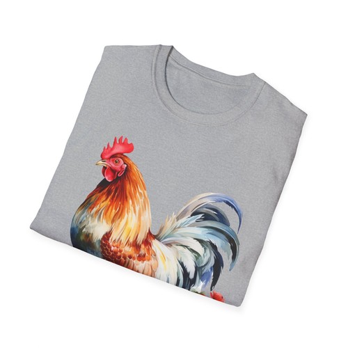 Colorful Rooster Floral Unisex T-Shirt, Farmhouse Style, Summer Wear, Gift Idea, - Picture 21 of 21