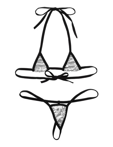 Damen Micro Bikini Set Cutout Bikinioberteil G-String Zweiteiliger Badeanzug - Bild 217 von 629