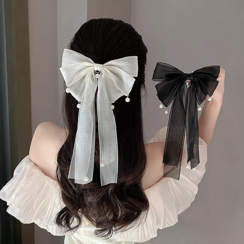 Ribbon Bow Hair Clip Pearl Hair Clip Hair Accessories Women Fashion Hair  Clips