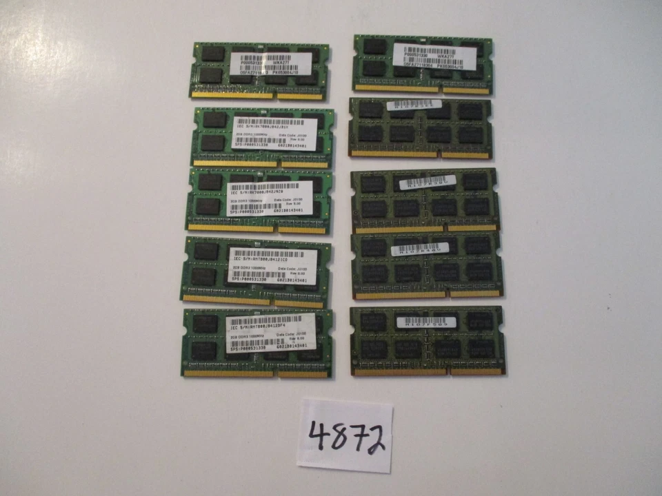 Kingston 10x2Gb=20Gb PC3-8500 1066Mhz DDR3 SO-DIMM Laptop Memory RAM (4872) - Image 2 of 2