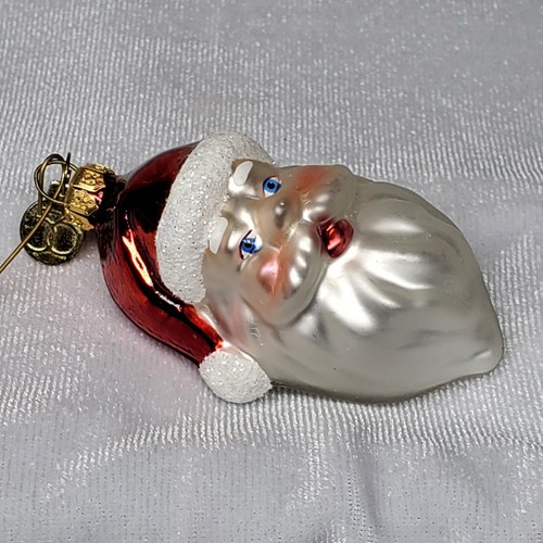 Department 56 2002 Mini Glass Christmas Holiday Ornament "Mini" Santa Claus Head - Picture 9 of 10