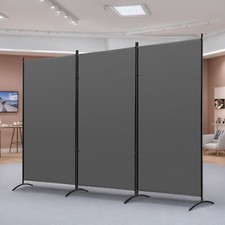 6 FT Tall Room Divider Screen Fabric Wall Divider 3 Panel for Office Bedroom