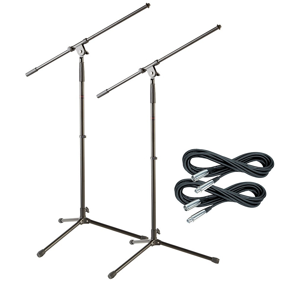 Штатив-подставка для микрофона Musicians Gear с 20-футовым микрофонным кабелем (2 упаковки)