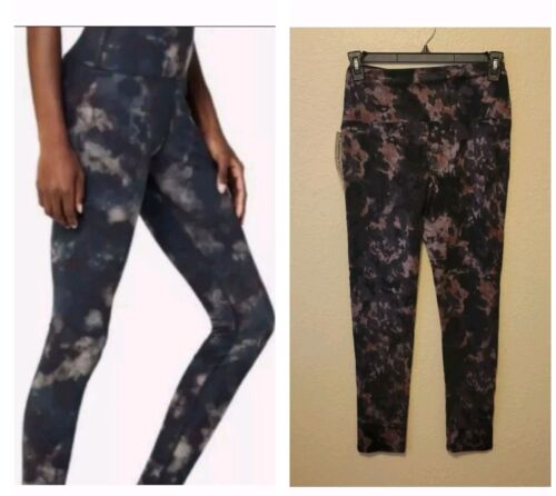 Rachel Zoe Women Size M Leggings Tie Dye Floral Print High Waist Tummy Control