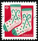 Canada sc#3134 Christmas 2018: Knitted Socks, Unit from Booklet - Used