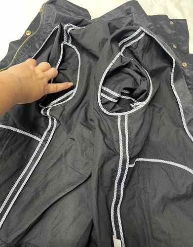 Talbots Black Moto Style Nylon Rain Jacket asymmetrical, Size 12 Silky Shine - Picture 24 of 24