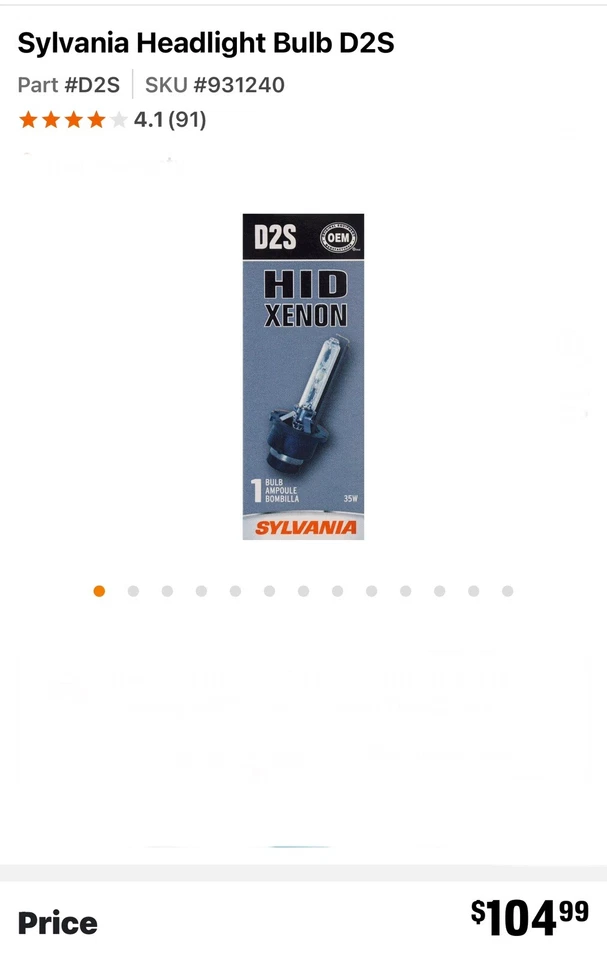 Sylvania HID XENON D2S 5000K OEM HID XENÓN BOMBILLAS (JUEGO DE 2) Foto 2 de 4