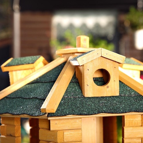 Vogelhaus Holz Vogelfutterhaus Vogelvilla Vogelhäuschen Futterstation ️ - Bild 7 von 8