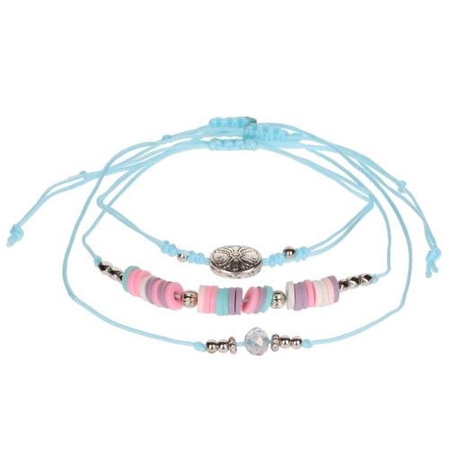 ALOHA Beach Bracelet Stacker Womens Wristband Jewellery Leather Beads Festival - Picture 90 of 114
