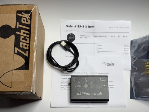 ZachTek WSPR receiver/ontvanger voor 20m band (via WSJT-X & WSPRNET)