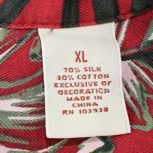 Camisa Hawaiana Caribbean Piña XL Botones Rojo Coco Bolsillo Seno Aloha - Imagen 10 de 11