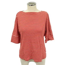 Lauren by Ralph Lauren Red and White Stripe Top (2) 