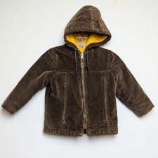 Vintage Pickwick Corduroy Sherpa Lined Kids Jacket 50s 60s Hooded Boys Size 6