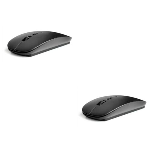2pcs 2.4G 4 Buttons Ergonomic Flat Wireless Mouse with USB Nano Receiver(Black) - Afbeelding 1 van 7