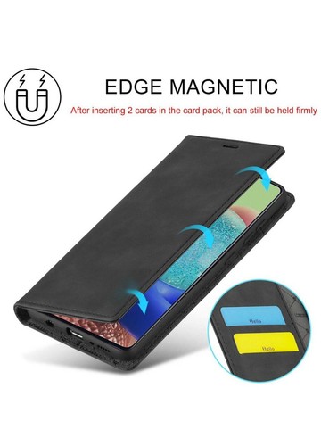Samsung Galaxy A51 Leader Case schmale magnetische Flip Book Abdeckung Kartenhalter Geldbörse - Bild 5 von 15