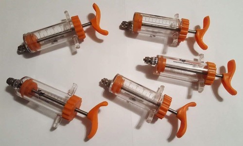 10 Dose Syringes 30 mL Unbreakable Plastic Barrel Luer Lock Livestock Veterinary - 第 1/2 張圖片